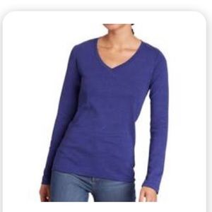 Eddie Bauer, long sleeve purple v-neck